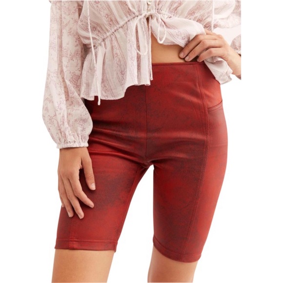 Free people Heat Wave Suede High Rise Bike Shorts - Picture 2 of 7